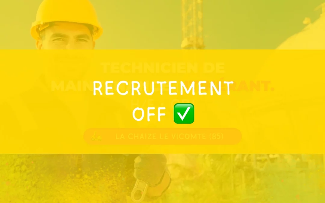 Technicien de maintenance itinérant – H/F • La Chaize-le-Vicomte (85)