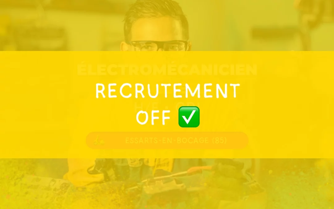 Électromécanicien atelier – H/F • Essarts-en-Bocage (85)